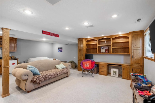 918 N 150th St, Omaha, NE 68154 - carpeted office featuring recessed lighting and built in study area