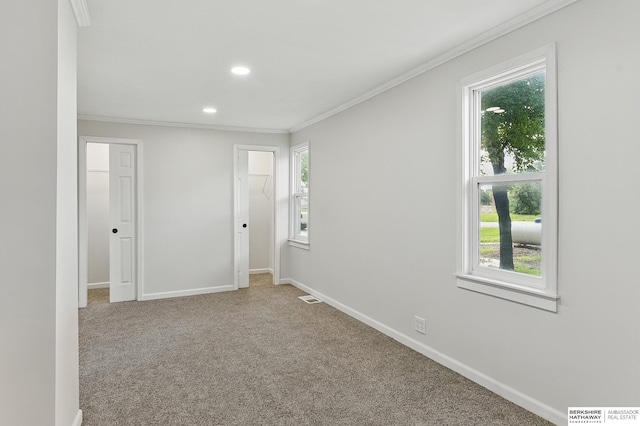 209 S Vine St, Mead, NE 68041 - carpeted spare room with plenty of natural light, crown molding, baseboards, and recessed lighting