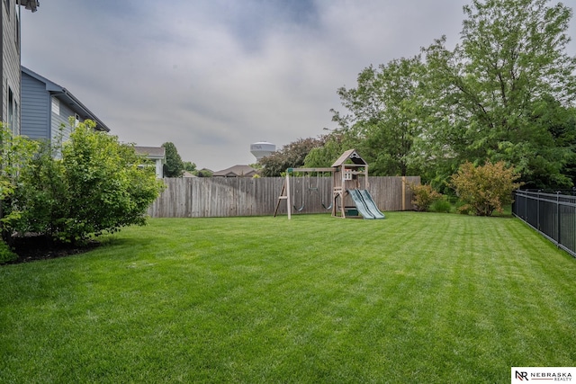 21313 Castlerock Ln, Gretna, NE 68028 - view of yard with a playground