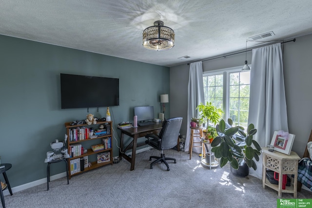 3902 Fox Ridge Dr, Bellevue, NE 68123 - carpeted office featuring a textured ceiling