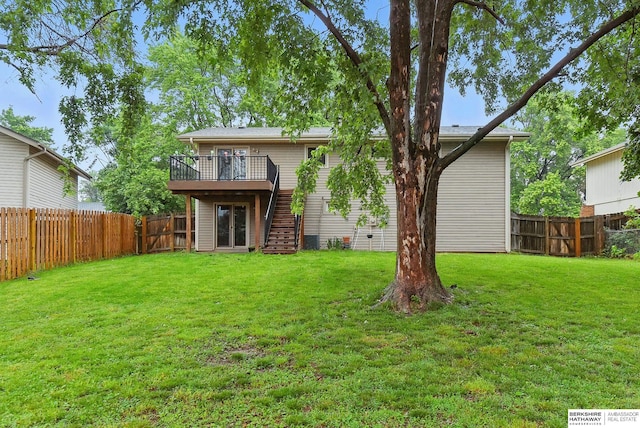 2615 Jack Pine St, Bellevue, NE 68123 - back of property with stairs and a deck