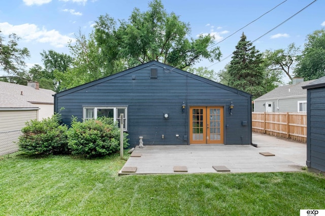 6772 Hamilton St, Omaha, NE 68132 - rear view of house with french doors and a patio