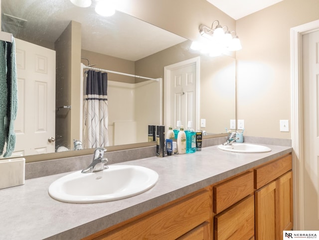 1715 Belford St, Lincoln, NE 68521 - full bath with double vanity and curtained shower