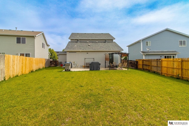 1715 Belford St, Lincoln, NE 68521 - back of house featuring a patio, a pergola, and a shingled roof