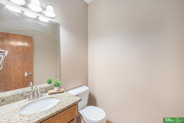 2231 Crystal Creek Dr, Papillion, NE 68046 - half bathroom with toilet and vanity