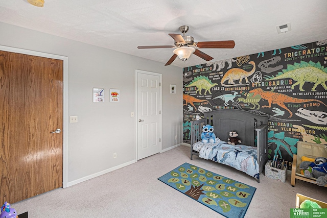 2231 Crystal Creek Dr, Papillion, NE 68046 - bedroom featuring carpet, baseboards, and ceiling fan