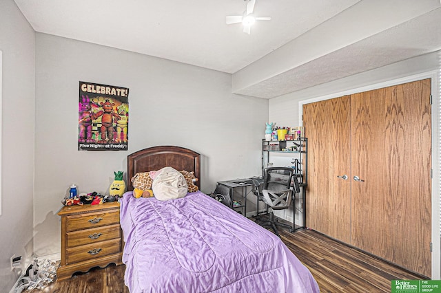 2231 Crystal Creek Dr, Papillion, NE 68046 - bedroom featuring dark wood finished floors and ceiling fan