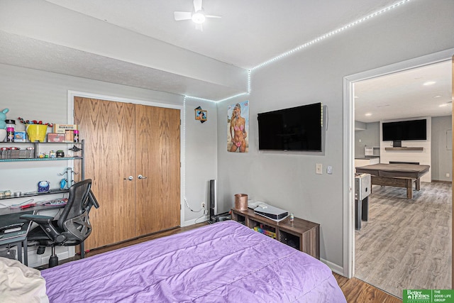 2231 Crystal Creek Dr, Papillion, NE 68046 - bedroom with wood finished floors and a closet
