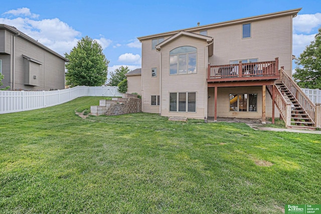 2231 Crystal Creek Dr, Papillion, NE 68046 - rear view of house featuring stairs and a deck
