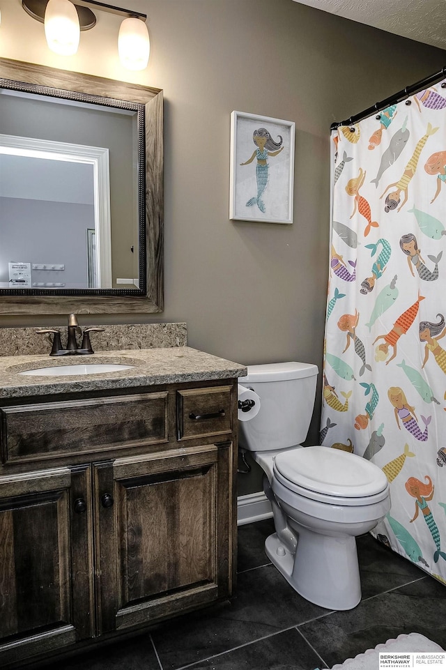 1809 S 220th Ave, Omaha, NE 68022 - bathroom featuring tile patterned flooring, vanity, and a shower with curtain