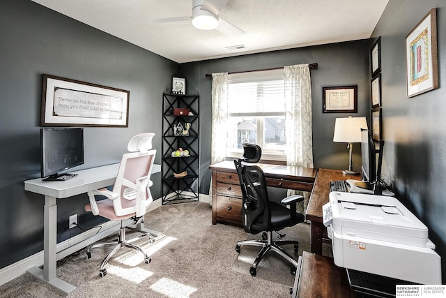 1809 S 220th Ave, Omaha, NE 68022 - carpeted office with a ceiling fan and baseboards