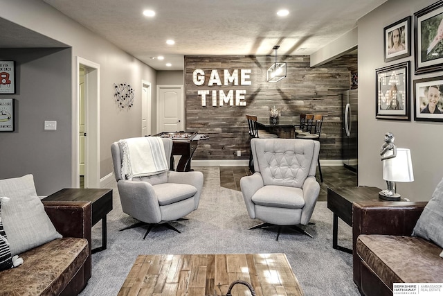 1809 S 220th Ave, Omaha, NE 68022 - living area with recessed lighting and wooden walls