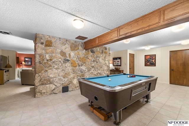 2723 Eagle Dr, Fremont, NE 68028 - recreation room with billiards and a textured ceiling