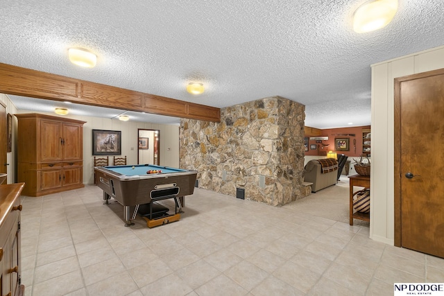2723 Eagle Dr, Fremont, NE 68028 - recreation room featuring a textured ceiling and billiards