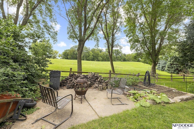 2723 Eagle Dr, Fremont, NE 68028 - view of patio / terrace with an outdoor fire pit