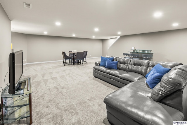 15301 Kansas Ave, Omaha, NE 68116 - carpeted living area featuring recessed lighting and baseboards