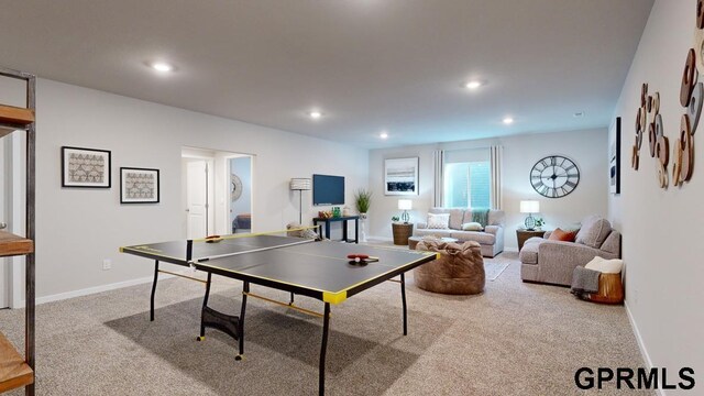 8520 S 179th St, Omaha, NE 68137 - game room with carpet flooring, recessed lighting, and baseboards