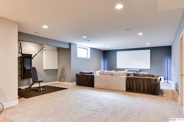 11511 S 190th St, Gretna, NE 68028 - home theater featuring carpet, recessed lighting, and baseboards