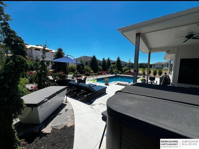 11511 S 190th St, Gretna, NE 68028 - swimming pool with a patio area and ceiling fan