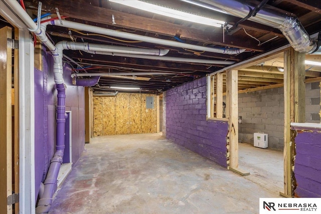 610 S 10th St, Plattsmouth, NE 68048 - unfinished below grade area with electric panel