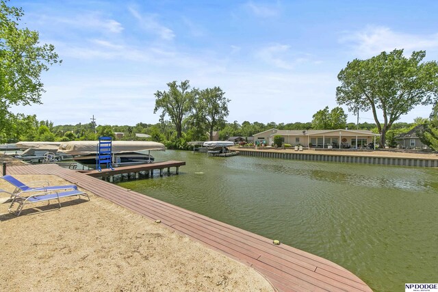 S-44 Poehling Ln, Fremont, NE 68025 - dock with a water view and boat lift