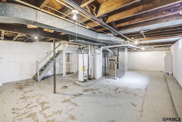 2945 N 59th St, Omaha, NE 68104 - unfinished below grade area featuring water heater and stairway