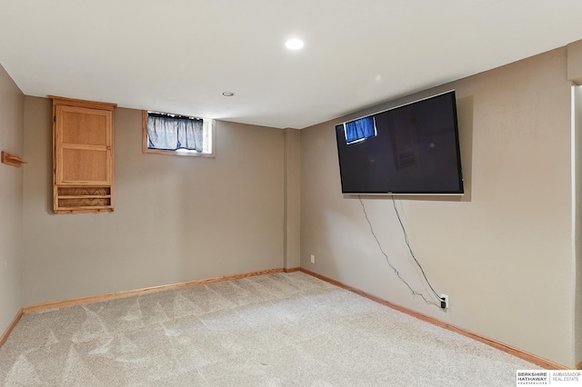 12335 Wirt St, Omaha, NE 68164 - below grade area featuring carpet flooring, baseboards, and recessed lighting