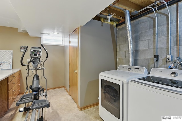 12335 Wirt St, Omaha, NE 68164 - laundry room with separate washer and dryer and concrete block wall
