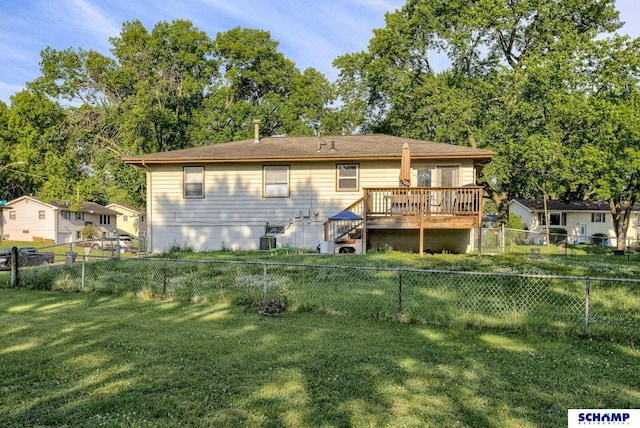 253 S 110th St, Omaha, NE 68154 - back of property featuring a deck and central air condition unit