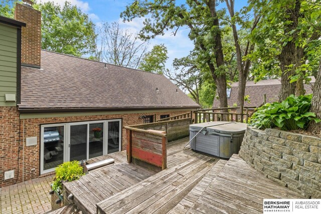 17409 Webster Blvd, Plattsmouth, NE 68048 - wooden deck featuring a hot tub