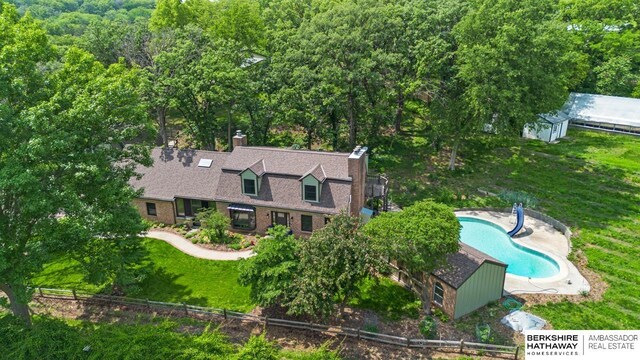 17409 Webster Blvd, Plattsmouth, NE 68048 - aerial view of property and surrounding area featuring a pool area
