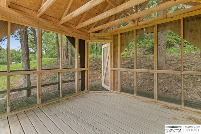 17409 Webster Blvd, Plattsmouth, NE 68048 - unfurnished sunroom with vaulted ceiling