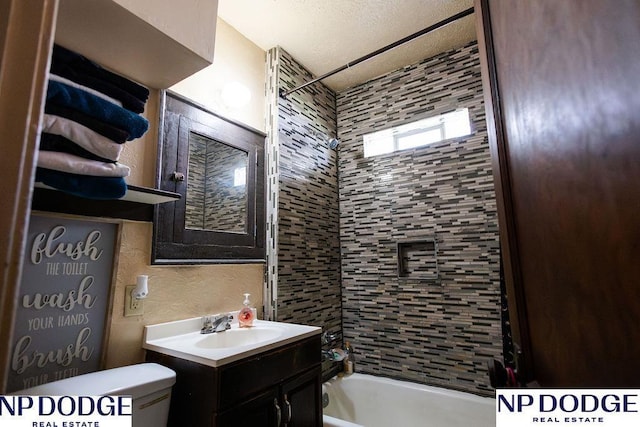 4023 Maple St, Omaha, NE 68111 - bathroom with toilet, vanity, and bathing tub / shower combination