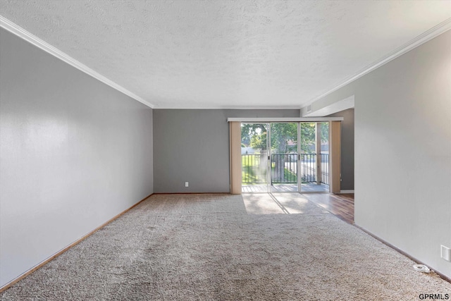 12749 Woodcrest Plz Unit 211B, Omaha, NE 68137 - unfurnished room featuring ornamental molding, carpet floors, a textured ceiling, and baseboards