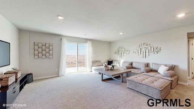 8512 S 179th St, Omaha, NE 68137 - living room featuring carpet, recessed lighting, and baseboards