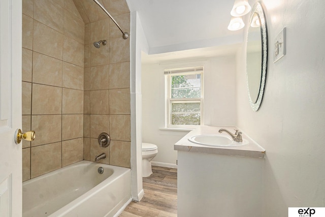 4701 Davenport St, Omaha, NE 68132 - bathroom featuring wood finished floors, tub / shower combination, and vanity