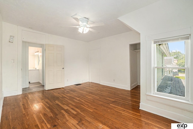 4701 Davenport St, Omaha, NE 68132 - unfurnished bedroom with wood finished floors and ceiling fan