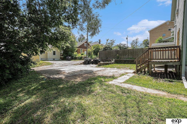 4701 Davenport St, Omaha, NE 68132 - view of yard featuring stairs and a deck