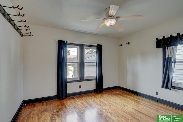 902 S 57th St, Omaha, NE 68106 - empty room featuring light wood finished floors and ceiling fan