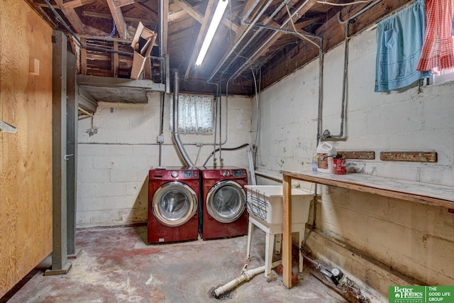 902 S 57th St, Omaha, NE 68106 - below grade area featuring washing machine and clothes dryer