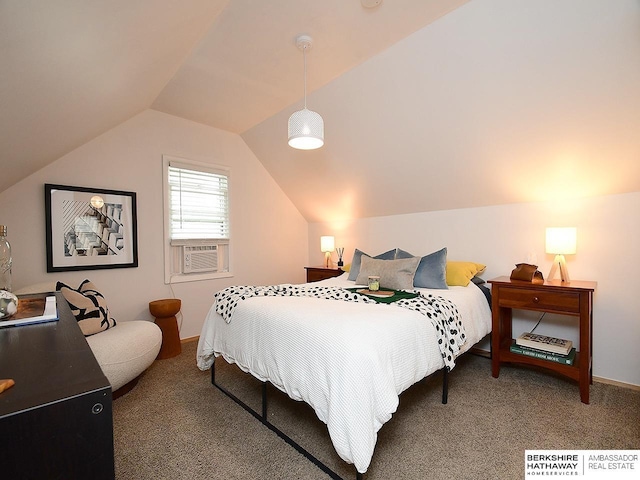 6144 Seward St, Omaha, NE 68104 - carpeted bedroom featuring lofted ceiling and baseboards