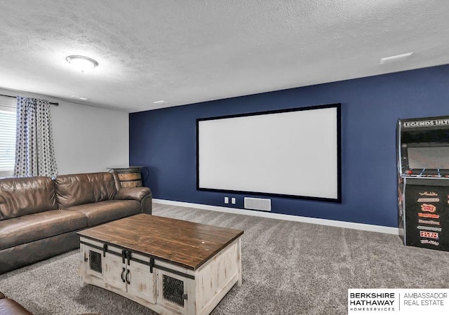 14807 S 24th St, Bellevue, NE 68123 - carpeted home theater featuring a textured ceiling and baseboards