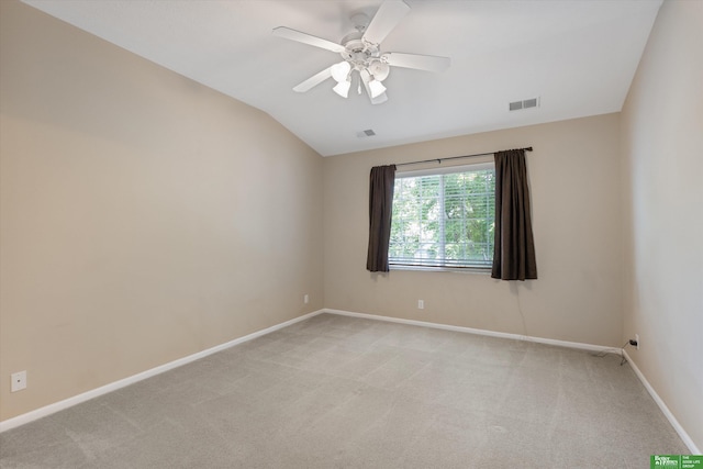 4602 N 155th Ave, Omaha, NE 68116 - unfurnished room featuring lofted ceiling, light carpet, baseboards, and ceiling fan
