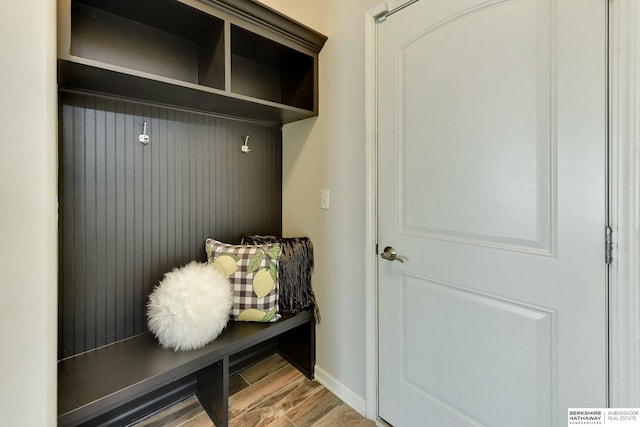 18337 Polk St, Omaha, NE 68135 - mudroom featuring wood finished floors and baseboards