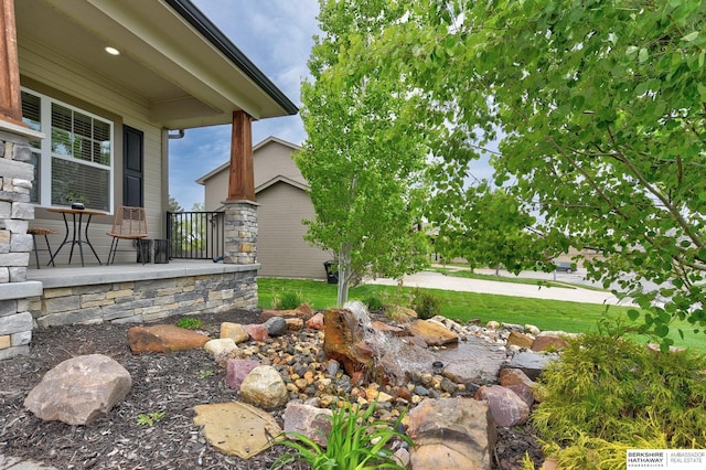 18337 Polk St, Omaha, NE 68135 - view of yard featuring covered porch