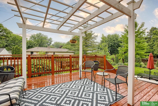 1008 J E George Blvd, Omaha, NE 68132 - wooden deck featuring a pergola