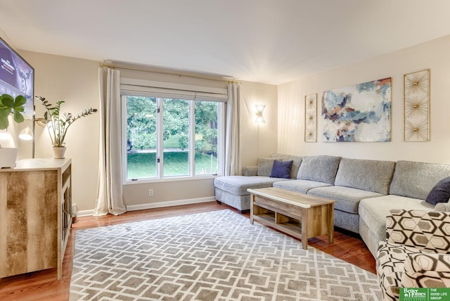 1008 J E George Blvd, Omaha, NE 68132 - living area featuring light wood-style flooring and baseboards