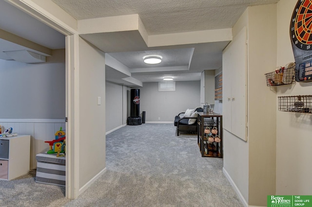 406 S 49th St, Omaha, NE 68132 - finished below grade area featuring carpet floors and a textured ceiling