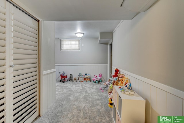 406 S 49th St, Omaha, NE 68132 - game room with a wainscoted wall and carpet