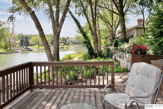 12829 Izard St, Omaha, NE 68154 - deck featuring a water view